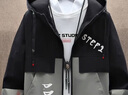 啄木鳥(niǎo)（TUCANO）外套男士秋冬季工裝夾克男韓版休閑寬松帥氣男裝 黑灰色加絨 L 曬單實(shí)拍圖
