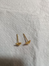 周六福  黃金耳飾女款5G足金車(chē)花亮閃蝴蝶耳釘送女友 計價(jià) 一對-0.94g 曬單實(shí)拍圖