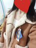 兩三事梵高文藝焦糖朗姆2025冬新款刺繡口袋皮毛一體兩面穿外套女 黃棕色 M 曬單實(shí)拍圖