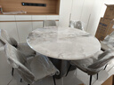 顧家家居（KUKA）大理石餐桌椅組合家用PT7119T 1.35M圓桌+可頌灰椅*6+手動(dòng)轉盤(pán)    曬單實(shí)拍圖