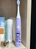 【壓力傳感技術(shù)】?jì)和妱?dòng)牙刷家用3-6-12-15歲包膠緩震刷頭長(cháng)續航防蛀牙深度清潔 男女孩生日禮物 紫色 曬單實(shí)拍圖