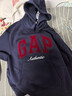 GAP女裝2025秋季新款撞色Logo寬松抓絨套頭連帽衫衛衣上衣792499 海軍藍 M (165/88A) 亞洲尺碼 曬單實(shí)拍圖