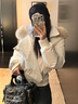 詩(shī)丹蕊韓系復古白色毛領(lǐng)短款棉服女2025年冬季新款加厚連帽羽棉襖絨服潮 白色 均碼 【可備注碼數】 曬單實(shí)拍圖