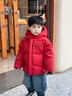 齊齊熊（ciciibear）[大師聯(lián)名三防]齊齊熊寶寶羽絨服加厚保暖外套男女童冬裝兒童上衣 波爾多紅 100 充絨量93.3g 曬單實(shí)拍圖