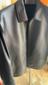 金利來(lái)【綿羊皮/暖絨里布】春夏季節皮衣男時(shí)尚翻領(lǐng)休閑拉鏈外套夾克 黑色-99Q1 M 170/88A 推薦110-135斤 曬單實(shí)拍圖
