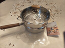kims cook316L不銹鋼奶鍋日式雪平鍋無(wú)涂層寶寶輔食鍋家用煮泡面鍋 316L不銹鋼雪平鍋+304蒸屜 22cm 曬單實(shí)拍圖