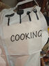 喜博兔新款防水防油成人男女可擦手圍裙廚房做飯家用工作防油漬韓版圍腰 刀叉防水圍裙【擦手黑色】一件 曬單實(shí)拍圖