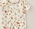 女寶寶連體衣韓版春秋四季純棉長(cháng)袖衣服公主碎花爬服打底嬰兒哈衣 花領(lǐng)田園兔 66cm 建議15斤內穿 曬單實(shí)拍圖