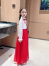 何佳功兒童合唱演出服 六一小學(xué)生朗誦紅色愛(ài)國主題中國風(fēng)服裝女童禮服 JS江山女長(cháng)袖連衣裙 （家委） 150 曬單實(shí)拍圖