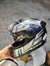 AXK爆款雙鏡全盔3C認證全盔機甲頭盔四季通用摩托車(chē)電動(dòng)車(chē)頭盔正品盔 （旗艦標準版）黑銀色-雙鏡正品 成人均碼54-62頭圍 曬單實(shí)拍圖