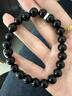 金大福天然烏金黑曜石手串五行補水水晶手鏈本命年生日情人節禮物送老公 曬單實(shí)拍圖