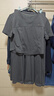 香影灰色休閑套裝女2025夏季新款正肩t恤半身裙兩件套一整套穿搭 深灰 M 曬單實(shí)拍圖