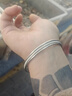 正品碎冰冰銀手鐲 女銀手鐲 閉口鐲子輕奢小眾精致 節日送女友禮 三生三世流沙58mm25 體重90-- 曬單實(shí)拍圖