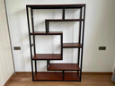 頤凱鐵藝置物架靠墻客廳鐵藝博古架展示柜商用酒架新款家用柜子儲物柜 【加寬無(wú)門(mén)款】胡桃木色80cm 曬單實(shí)拍圖