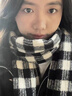 恒源祥圍巾女黑白格子披肩外搭冬季新款圈圈沙圍巾女韓系加厚保暖圍脖 灰色 曬單實(shí)拍圖