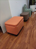 眾恩矮凳家用小凳子客廳沙發(fā)凳儲物凳收納凳儲物小板凳換鞋凳收納凳子 活力橙*加長(cháng)儲物款*加貼四片防滑墊 【三防貓爪皮】 曬單實(shí)拍圖