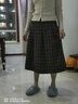 啄木鳥(niǎo)格子毛呢半身裙2024半身裙新款秋冬復古顯瘦遮肉中長(cháng)款裙子 咖色 L建議116-130斤 曬單實(shí)拍圖