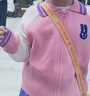 M.Latin/馬拉丁童裝兒童外套冬裝新款女童大童拉鏈式后背圖案毛衣外套 玫粉紅 120 cm 曬單實(shí)拍圖