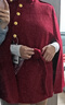 DPLAY2025年冬季復古紅色斗篷大衣羊毛呢子大衣結婚外套 鐵銹紅 XL 曬單實(shí)拍圖
