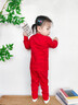 馬卡樂(lè )秋冬嬰幼兒童純棉秋衣秋褲保暖睡衣套裝家居服 紅色祥云 90 曬單實(shí)拍圖