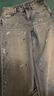 MO&Co.牛仔褲春涂污噴污洗磨做舊棉質(zhì)高腰闊腿褲M(mǎn)BE1JEN018 牛仔藍色 S /S 曬單實(shí)拍圖
