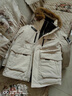 GG VH CK品牌輕奢羽絨服中長(cháng)款男女冬季新款防寒休閑保暖情侶裝冬裝外套 卡其 | 甄選90%鵝絨（男女同款） 2XL 曬單實(shí)拍圖