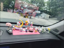 LZJV汽車(chē)太陽(yáng)能搖頭擺件HelloKitty卡通女車(chē)載高檔中控臺車(chē)內裝飾用品 粉月亮KT+KT粉墊+居家6只 曬單實(shí)拍圖