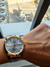 歐品客瑞士手表男機械表全自動(dòng)雙日歷商務(wù)腕表男士名牌真鉆石表夜光防水 一顆真鉆石-進(jìn)口機芯-機械金白男 曬單實(shí)拍圖