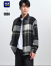 HLA海瀾之家長(cháng)袖襯衫男冬季寬松磨毛格子休閑襯衣男 曬單實(shí)拍圖