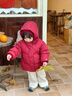 齊齊熊（ciciibear）[90絨子三防蓄熱]齊齊熊男童羽絨服女寶寶冬季兒童保暖加厚面包服 新年紅-白鴨絨-男女同款 100 【充絨量短款88.3g/長(cháng)款132g 曬單實(shí)拍圖