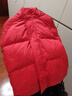 英氏（YEEHOO）兒童加厚羽絨服外套冬季防寒小熊羽絨服中大童外套超韌絨 新年紅 110 cm-充絨量62g 曬單實(shí)拍圖