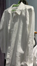 【100%亞麻】無(wú)印女式漢麻水洗襯衫長(cháng)袖良品寬松外套襯衣外衣 白色 M 曬單實(shí)拍圖