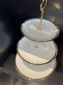 ku-life歐式陶瓷多層水果盤(pán)甜品臺金邊托盤(pán)點(diǎn)心架蛋糕架串盤(pán)三層果盤(pán)架 三層 曬單實(shí)拍圖