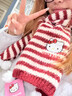 元族凱蒂貓圍巾生日禮物HelloKitty學(xué)生圣誕節新年圍巾加厚保暖送女友 【紅色】可愛(ài)氛圍感百搭條紋針織圍巾圍脖 拍照必備神器/手感軟糯/不臃腫 曬單實(shí)拍圖