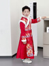 雀棲枝兒童漢服男童秋冬季套裝武俠風(fēng)中國風(fēng)女童2025少爺古裝演出服童裝 鯉魚(yú)躍龍門(mén)（衣服＋腰繩） 120 曬單實(shí)拍圖