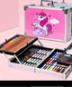 爾苗畫(huà)畫(huà)套裝兒童玩具女孩繪畫(huà)工具24色水彩筆畫(huà)筆畫(huà)板6-10歲生日禮物 雙層鋁盒套裝145件套粉色 曬單實(shí)拍圖