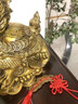 明恩黃銅龍龜風(fēng)水擺件聚寶八卦龍龜龍頭龜銅金錢(qián)龜辦公室家用客廳 聚寶盆龍龜 高約10cm（底座+五帝錢(qián)） 曬單實(shí)拍圖