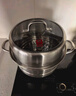 康巴赫304不銹鋼三層蒸鍋蒸籠復底大湯蒸鍋多功能鍋具28cm燃氣灶通用 曬單實(shí)拍圖