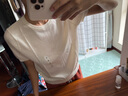 優(yōu)衣庫女裝精紡美利奴羊毛圓領(lǐng)針織衫/短袖通勤25秋冬新款478335 01 乳白色 S 曬單實(shí)拍圖
