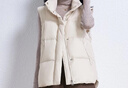 鴨鴨（YAYA）羽絨馬甲女短款2025秋冬新款輕薄立領(lǐng)休閑時(shí)尚百搭保暖坎肩背心K 米白色 M (160) 曬單實(shí)拍圖