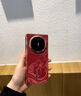 適用于華為MateX6手機殼Vivo蛇年oppo電鍍折疊屏保護套榮耀保護套 (紅色)電鍍皮紋 蛇年限定 華為mate X3 曬單實(shí)拍圖