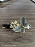 奢蔻（Cercoo）繡蝶花語(yǔ)發(fā)夾后腦勺女頭飾彈簧夾發(fā)卡送媽媽款蝴蝶一字夾優(yōu)雅發(fā)飾 曬單實(shí)拍圖