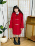 Teenie Weenie Kids 小熊童裝25年新秋冬男女童長(cháng)款羊毛混紡呢大衣 紅色 110cm 曬單實(shí)拍圖