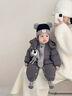G.DUCKKIDS嬰兒冬裝衣服連體衣寶寶90白鴨絨羽絨服新生兒外出抱衣女童外套 深灰色 66 cm 曬單實(shí)拍圖