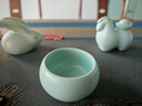 東道汝窯河南非遺 茶杯陶瓷功夫茶具主人杯汝瓷天青色福緣杯禮盒裝 2023卯兔款 曬單實(shí)拍圖