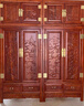 邦居龍 衣柜新中式香樟木雕花大衣柜衣櫥全樟木新中式全實(shí)木頂箱柜 四門(mén)衣柜216*58*240帶頂柜 2門(mén) x 整裝 曬單實(shí)拍圖