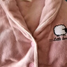 南極人女士睡衣女冬加絨長(cháng)袖開(kāi)衫可外穿法蘭絨家居服小羊棉粉 曬單實(shí)拍圖