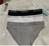 Calvin Klein內衣女士三條裝經(jīng)典提花腰邊ck舒適棉質(zhì)微彈性感比基尼三角內褲女 MP1-太空黑/椰青灰/月光白 3條 M 尺碼偏大，建議拍小一碼 曬單實(shí)拍圖