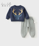 戴維貝拉（DAVE＆BELLA）2025童裝新款兒童長(cháng)褲套裝男童衛衣褲子兩件套休閑男寶寶冬天衣服 藏青色【現貨】 100 cm（建議身高90-100cm） 曬單實(shí)拍圖