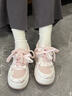 森馬韓版奶fufu星星蝴蝶綁帶板鞋子女厚底運動(dòng)女鞋校園2025加絨休閑鞋 白粉色加絨【加絨建議拍大一碼 38 曬單實(shí)拍圖